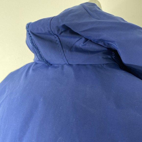 LL Bean Mens Windbreaker Jackets Sz M Blue Nylon Hood Pockets Coat - Picture 7 of 8